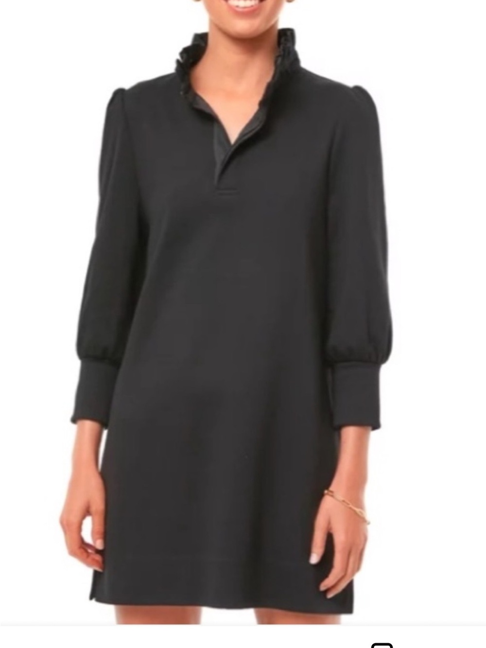 Tuckernuck Pomander Place Black Ruffle-Neck Charlotte Mini Dress - Picture 4 of 10